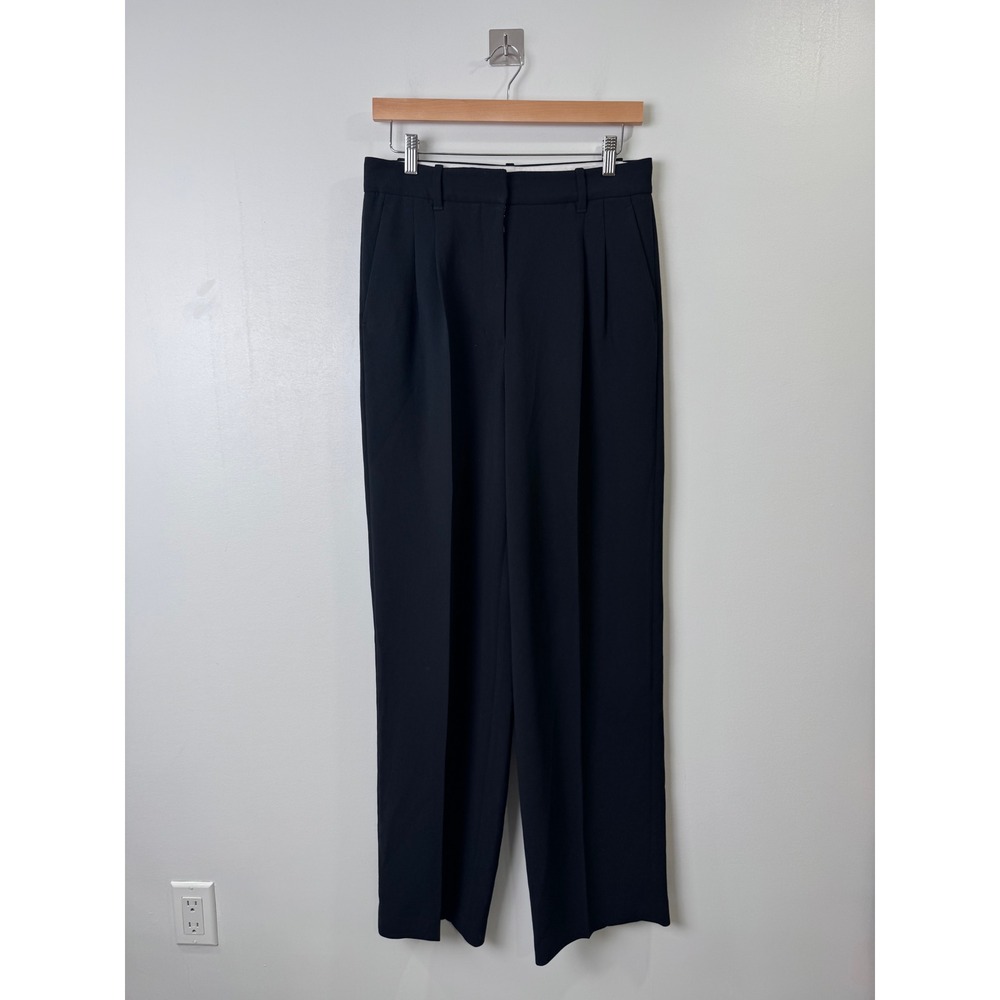 Aritzia Wilfred Women Black Effortless Pant High Waist Wide Leg Trousers 8